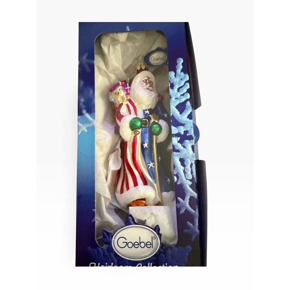 2002 Goebel Heirloom Collection Christmas Magic Patriotic Santa w/ Box